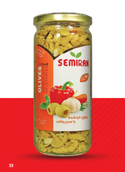 سمیران زیتون سبزیجات خرد شده 450 گرمی شیشه 12 عددی مصرف کننده 860،000ريال