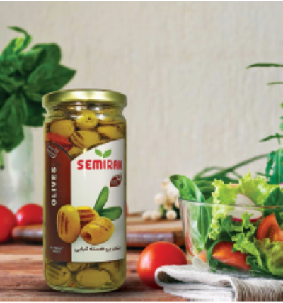سمیران زیتون شیشه ای بی هسته کبابی 450گرمی 12عددی مصرف کننده3،040،000