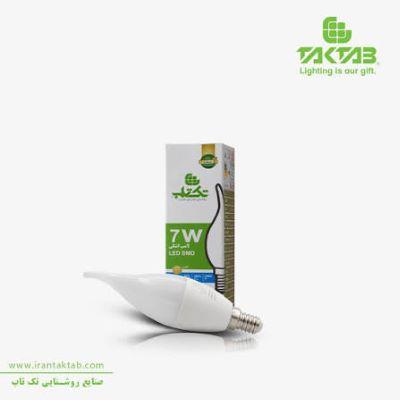 تک تاب شمعی 7 وات کندل مهتابی 200 ع