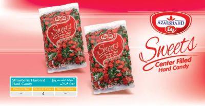رانا آبنبات یک سر پیچ زنبیلی توت فرنگی 2/5کیلویی4بسته فله 10کیلو