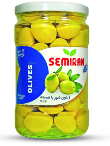 &سمیران زیتون شور شیشه ای باهسته درشت 670 گرمی 12 عددی مصرف کننده1،880،000